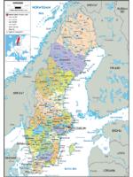 Sweden Political Wall Map
