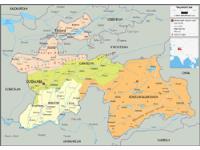 Tajikistan Political Wall Map