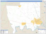 Autauga County Wall Map Zip Code Basic Style 2009
