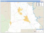 Chilton County Wall Map Zip Code Basic Style 2009