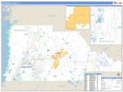 Hernando County Wall Map Zip Code Basic Style 2009