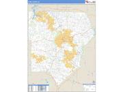 Cobb County Wall Map Zip Code Basic Style 2009