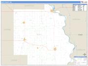 Burt County Wall Map Zip Code Basic Style 2009