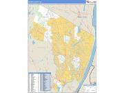 Bergen County Wall Map Zip Code Basic Style 2009