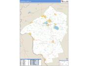 Hunterdon County Wall Map Zip Code Basic Style 2009