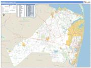 Monmouth County Wall Map Zip Code Basic Style 2009