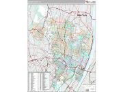 Bergen County Wall Map Premium Style 2009