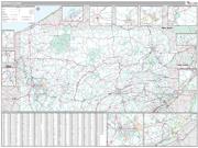 Pennsylvania Wall Map Premium Style 2009