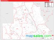 Chilton County Wall Map Zip Code Red Line Style 2009