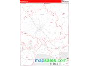 Dale County Wall Map Zip Code Red Line Style 2009
