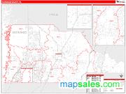 Hernando County Wall Map Zip Code Red Line Style 2009