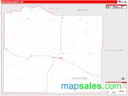 Wheatland County Wall Map Zip Code Red Line Style 2009