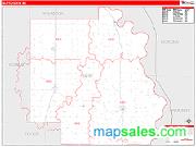 Burt County Wall Map Zip Code Red Line Style 2009