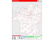 Hunterdon County Wall Map Zip Code Red Line Style 2009