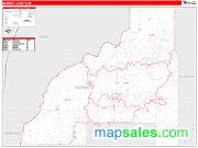 Burnett County Wall Map Zip Code Red Line Style 2009