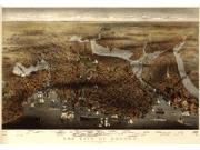 1873 Boston Antique Wall Map