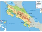 Costa Rica Physical Map