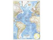 Atlantic Ocean 1955 Wall Map