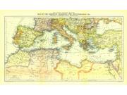 Countries Bordering the Mediterranean Wall Map