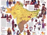 People of South Asia 1984 Wall Map