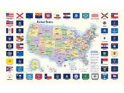 US Flags Wall Map