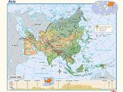 asia physical Wall Map