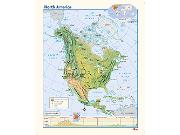 north america physical Wall Map