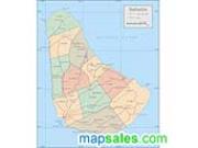 Barbados Wall Map