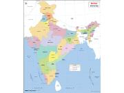 India Political Wall Map