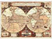1595 antique world wall map