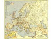 Europe and the Mediterranean 1938 Wall Map