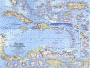 West Indies 1954 Wall Map