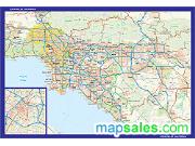 Los Angeles, CA Wall Map