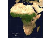 African Winter Physical Wall Map