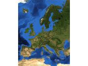 Europe Topography and Bathymetry Wall Map