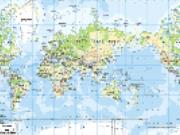 Asia Centered World Physical Map