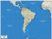 South America Simplified Wall Map