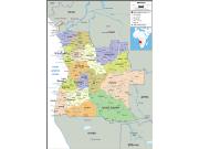 Angola Political Wall Map