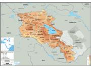 Armenia Physical Wall Map