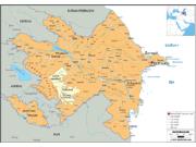 Azerbaijan Political Wall Map
