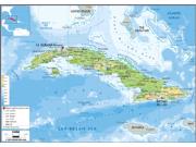 Cuba Physical Wall Map