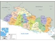 El Salvador Political Wall Map