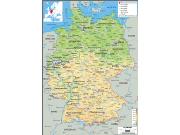 Germany Physical Wall Map
