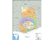 Ghana Political Wall Map