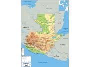 Guatemala Physical Wall Map