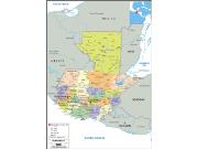 Guatemala Political Wall Map