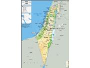 Israel Physical Wall Map