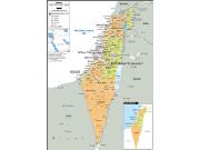 Israel Political Wall Map