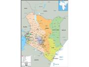 Kenya Political Wall Map