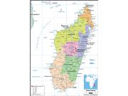 Madagascar Political Wall Map